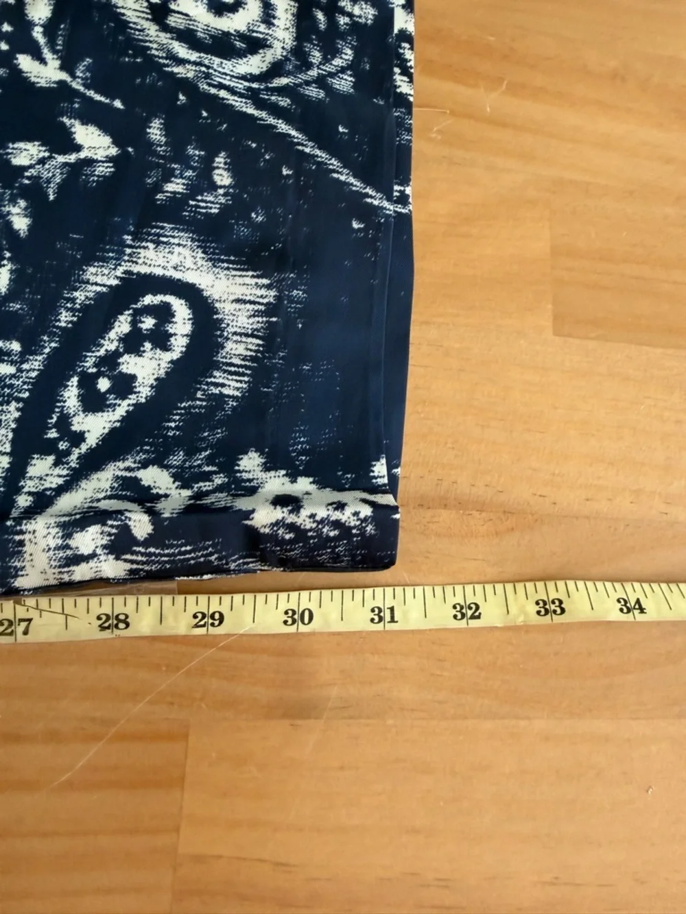 Elie Tahari Blue White Paisley Print Wide Leg Pants Coastal Boho Cottagecore SM